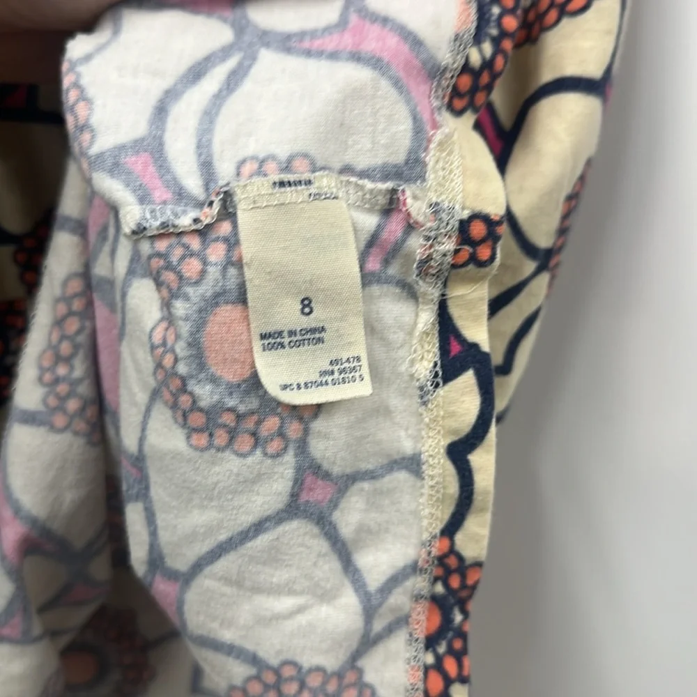 Oshkosh girl pink cream orange floral long sleeve dress 8